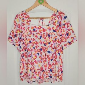 Womens EMILY WONDER Multi Leopard Top size Small NWT
